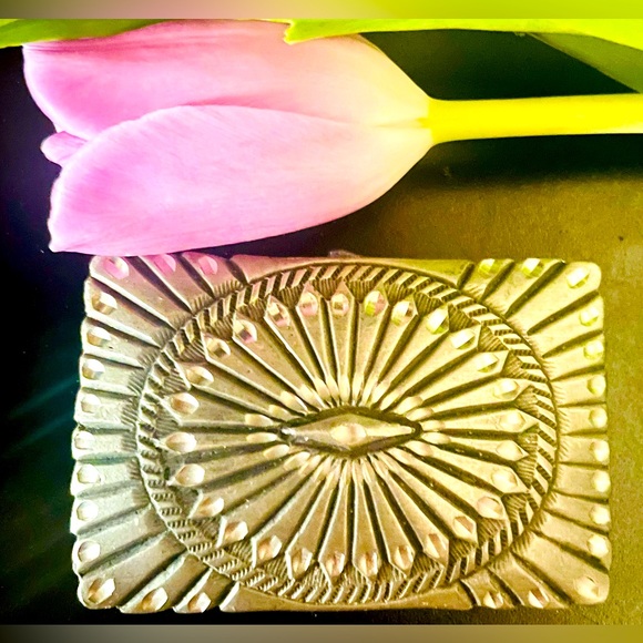 Vintage Style Southwestern Concho Square Buckle - Picture 2 of 7